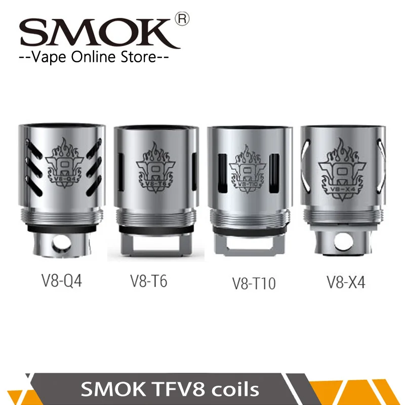 3 шт. SMOK TFV8 катушки V8-X4/V8-Q4/V8-T6/V8-T10 ядро Decuple/Quad/Sextuple/Octuple головка для зверь танк