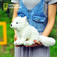 national geographic plush foxes alopex lagopus toy stuffed white animal 23cm high quality chilren gift