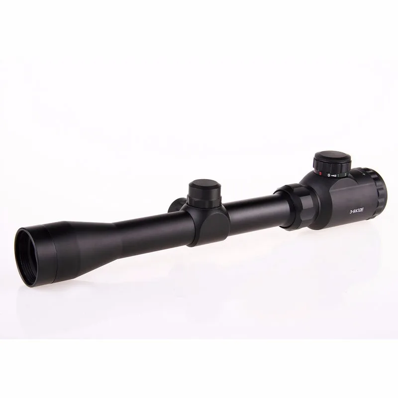 3-9x32EG тактический прицел для винтовки для охоты телескопический прицел подходит для всех ружья крепление с красным зеленым дальномер Сетка