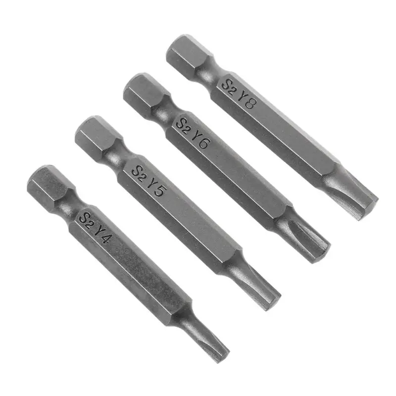 

4pcs/set Magnetic Y Shaped Screwdriver Bits For Bicycle Repair Tools Triangle Head Hex Shank Y4 Y5 Y6 Y8