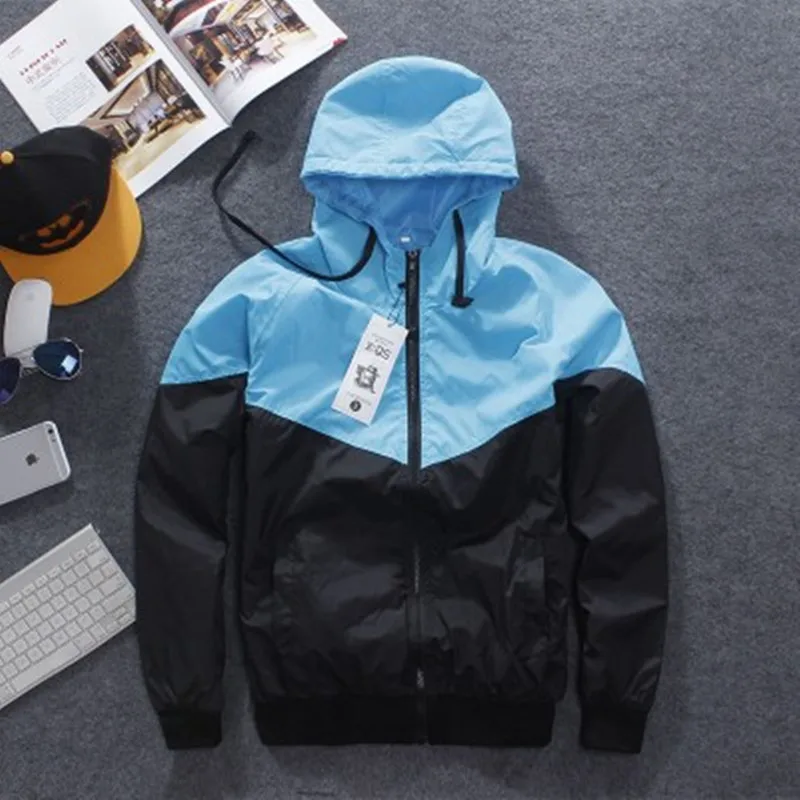 

Fashion jacket Spring autumn men women thin Casual coat Hip Hop Waterproof Streetwear Windbreaker New Male Patchwork outerwear
