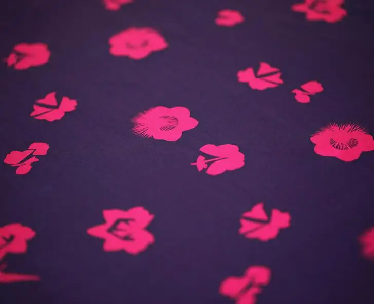 Оптовая Продажа Deep Blue Вышивка Тюль шелковой парчи ткань платья принт атласная