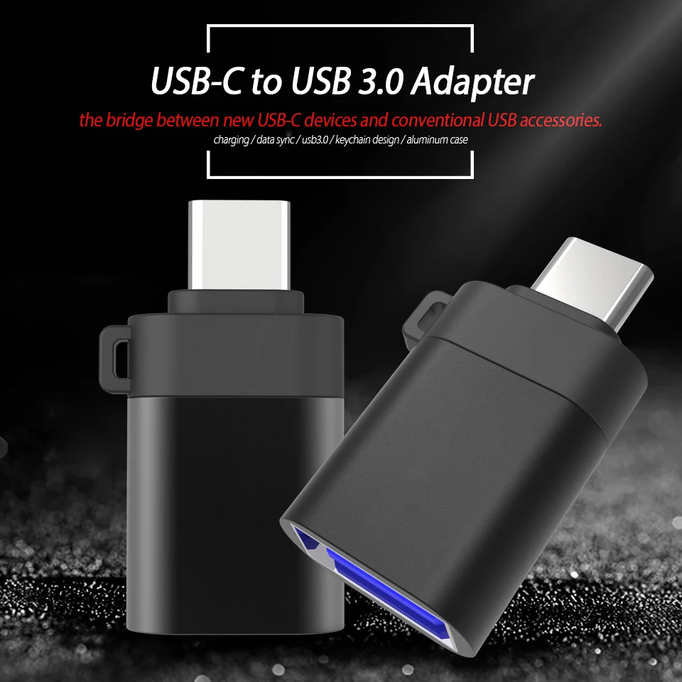 USB-C USB 3,1 type C Мужской к USB 3,0 Женский адаптер конвертер с анти-потеря брелок для samsung Galaxy S8 S9 huawei P20 LG