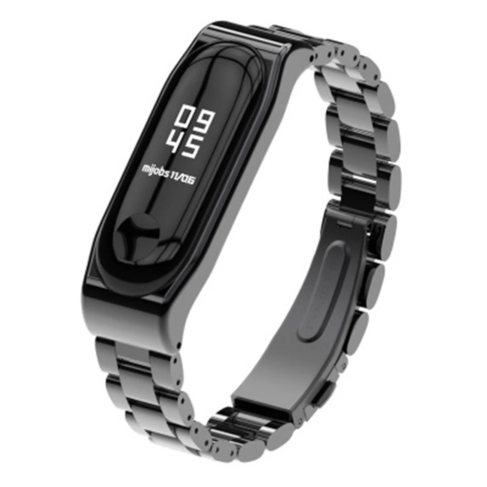 Сменный металлический ремешок из нержавеющей стали для Xiaomi Mi Band 3 браслет умных