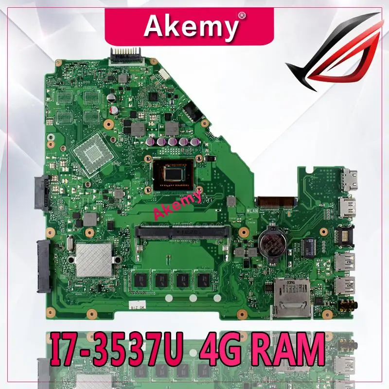 Akemy X550CA материнская плата для ноутбука 4G RAM I7 3537U For Asus X550CC X550CL R510C Y581C X550C X550 тестовая
