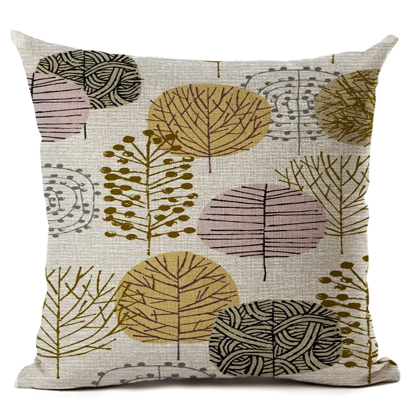 Свежий дизайн дерево Винтаж Скандинавская Подушка Чехлы хлопковый льняной на