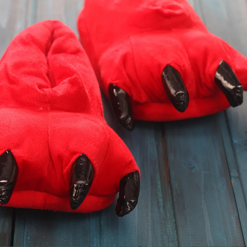 Пижамные тапочки для мужчин и женщин детская обувь в виде лап животных с пандой