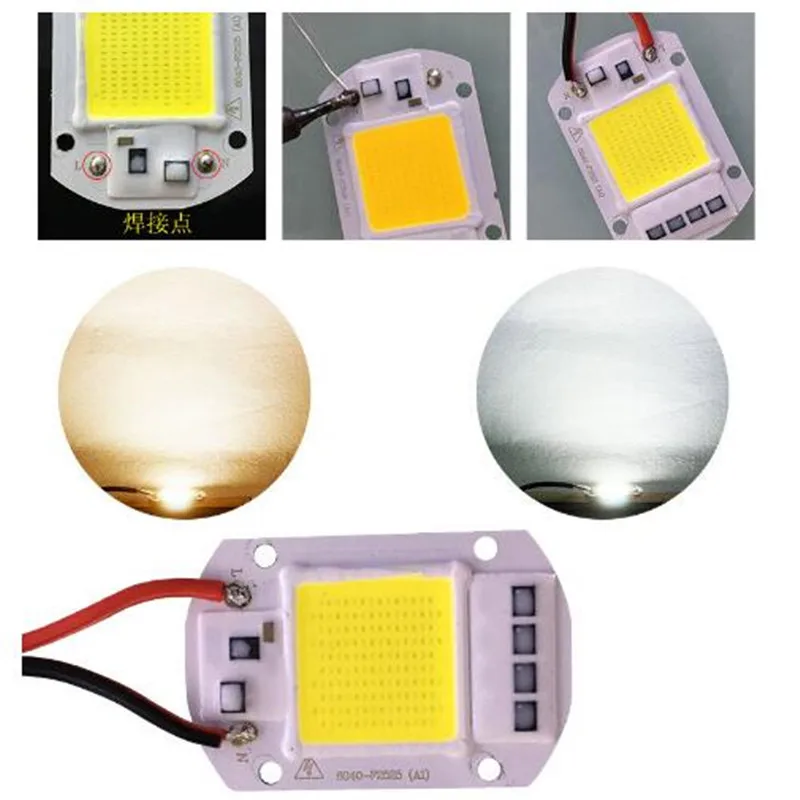 Светодиодный прожектор AC220v COB 20 Вт/30 Вт/50 Вт с чипом AC110V высокой мощности, светодиодный прожектор, наружный светильник, чистый белый 6000 k/теплый белый 3000 k, 1 шт