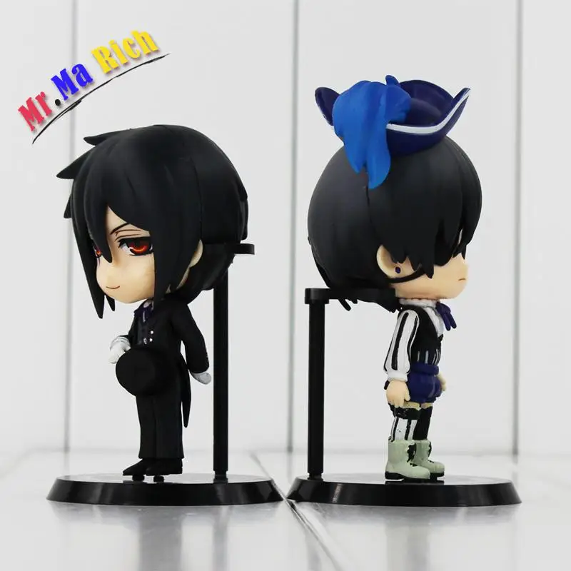 Cute Q версия 2 шт./лот 10 см Kuroshitsuji Ciel Sebastian mikaelissa ПВХ Фигурки Модель игрушки|Игровые