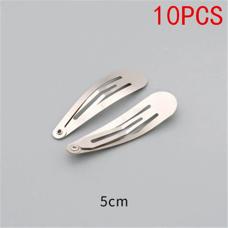 10pcs 5cm 50 шт./лот Серебряный тон оснастку Заколки для волос 5/6/7/8 см Ремесло Лук ручной работы DIY аксессуары для волос для Для женщин девушки заколка для волос - Цвет: 10pcs 5cm