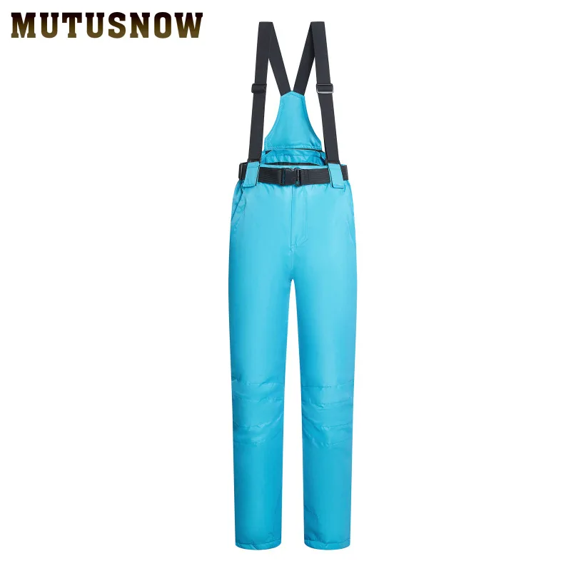 Sky Blue Женские горнолыжные штаны Новые Брендовые спортивные высококачественные брюки на подтяжках Мужская ветронепроницаемая Водонепроницаемая теплая зимняя сноубординга - Цвет: Sky Blue