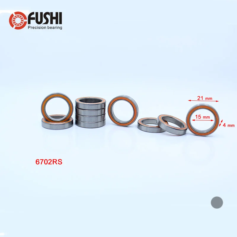 6702RS подшипник Φ (10 шт.) 15*21*4 мм Тонкий сечение 6702 2RS шарикоподшипники 61702 RS с