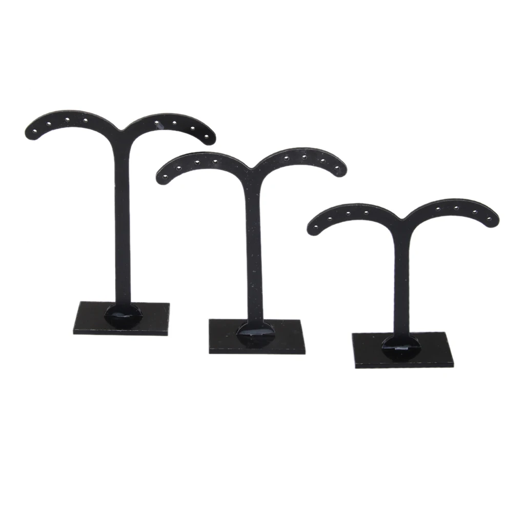 Набор из 3 шт. черных съемных акриловых сережек держатель для витрин подставки
