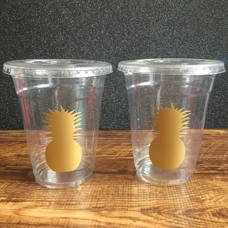 2017 Новый DIY виниловый стикер одноразовые партии ананас 12 унций чашки Свадьба/День