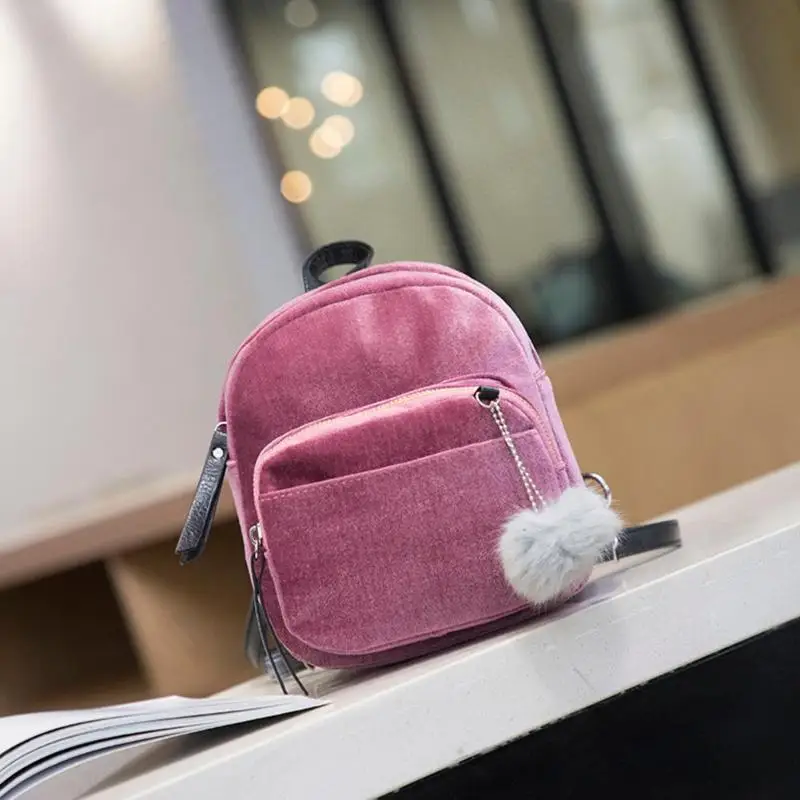 Повседневные женские сумки через плечо бархатные рюкзаки для девочек дорожные