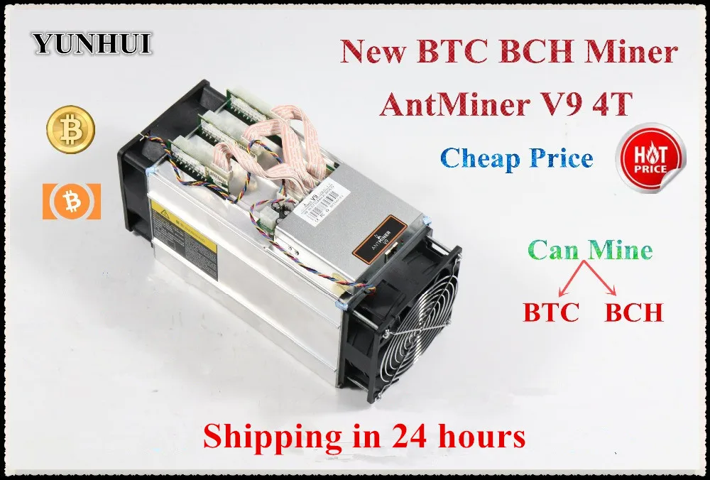 Новейший AntMiner V9 4TH/S Биткоин BCH BTC BCC Майнер без источника питания лучше, чем Antminer S9 Ebit E9 Whatsminer M3