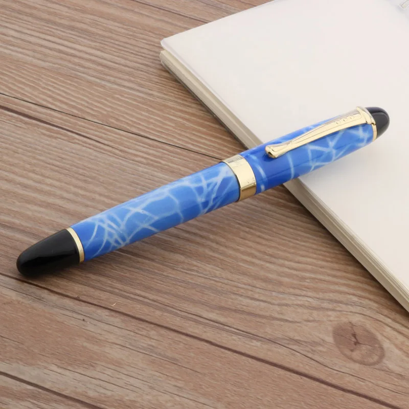 Jinhao X450 Новый Небесно-Голубой золотой отделкой м подарок перо авторучка |
