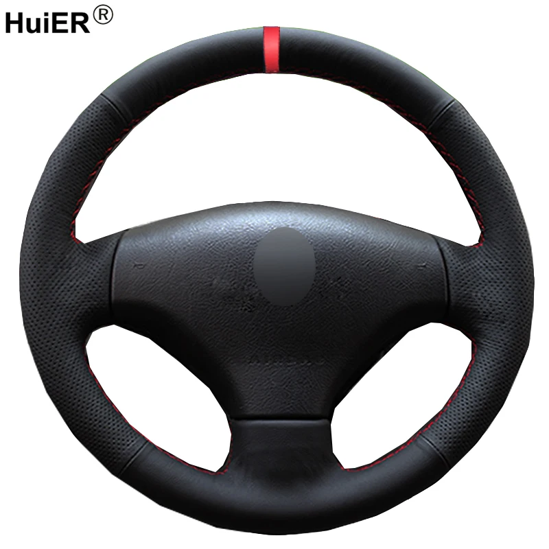

Оплетка на руль HuiER чехол рулевого колеса автомобиля, для Peugeot 206, 2007, 2008, 2009, Peugeot 207, Citroen C2