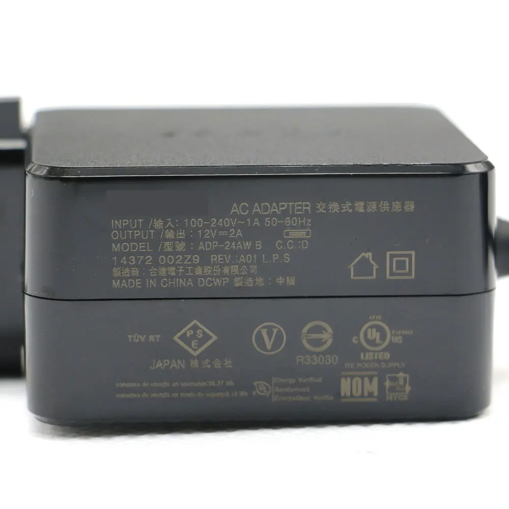 Подлинная адаптер переменного тока Зарядное устройство 12V 2A 24 Вт ADP 24AW B для ASUS