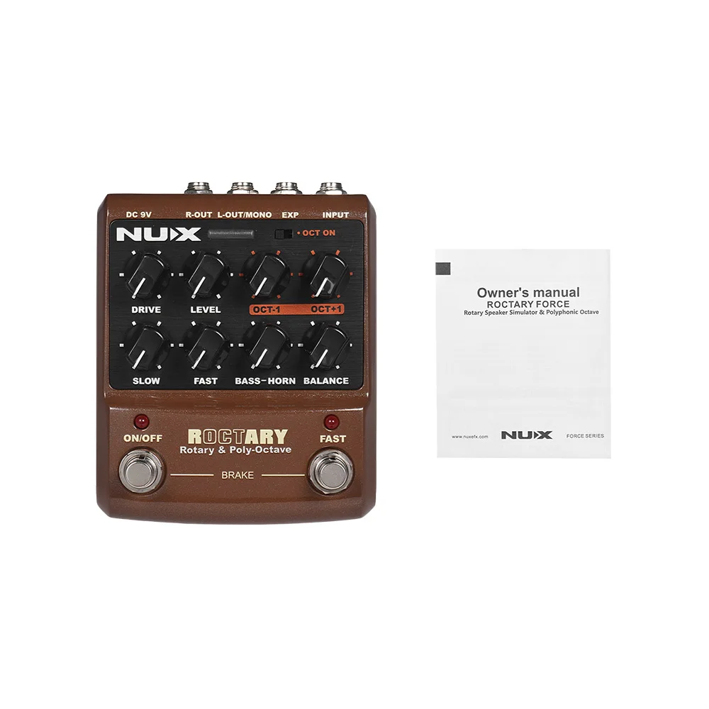 Ротационный акустический симулятор NUX roc5 FORCE 2 в 1 Stompbox и полифоническая Octave педаль