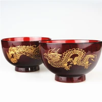 natural jujube wooden bowl soup rice noodles bowls kids lunch box kitchen tableware dragon and phoenix wooden bowl