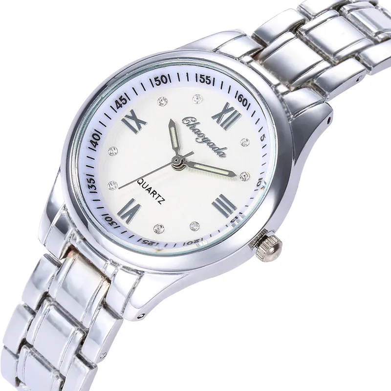 silver white Новинка, модные женские часы с большим римским номером, женские часы, золотые, серебряные, деловые кварцевые наручные часы, relogio feminino, подарок - Цвет: silver white