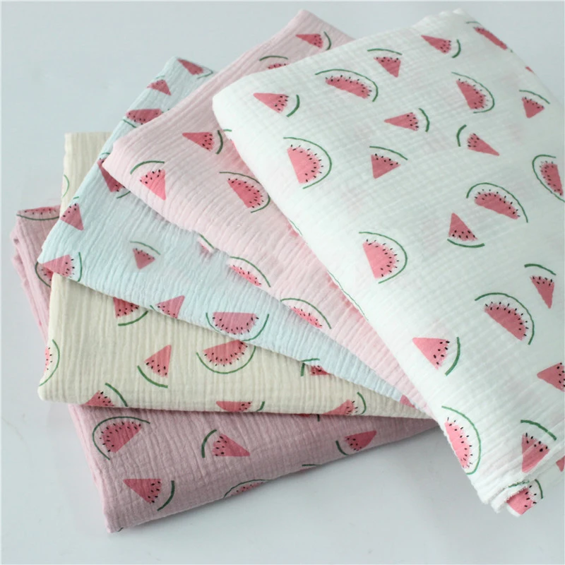 Новинка 100*135 см хлопковая крепированная ткань марлевая с принтом штаны Seersucker