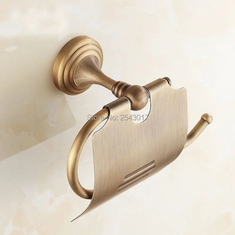 Newly Luxury Wall Mounted Brass Paper Roll Holder Toilet Tissue Box Antique Retro Bathroom Accessories ZR2303 | Обустройство дома