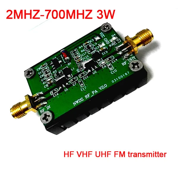 2MHZ 700MHZ 3W HF VHF UHF FM передатчик RF усилитель мощности для Ham Радио напряжение DC 12