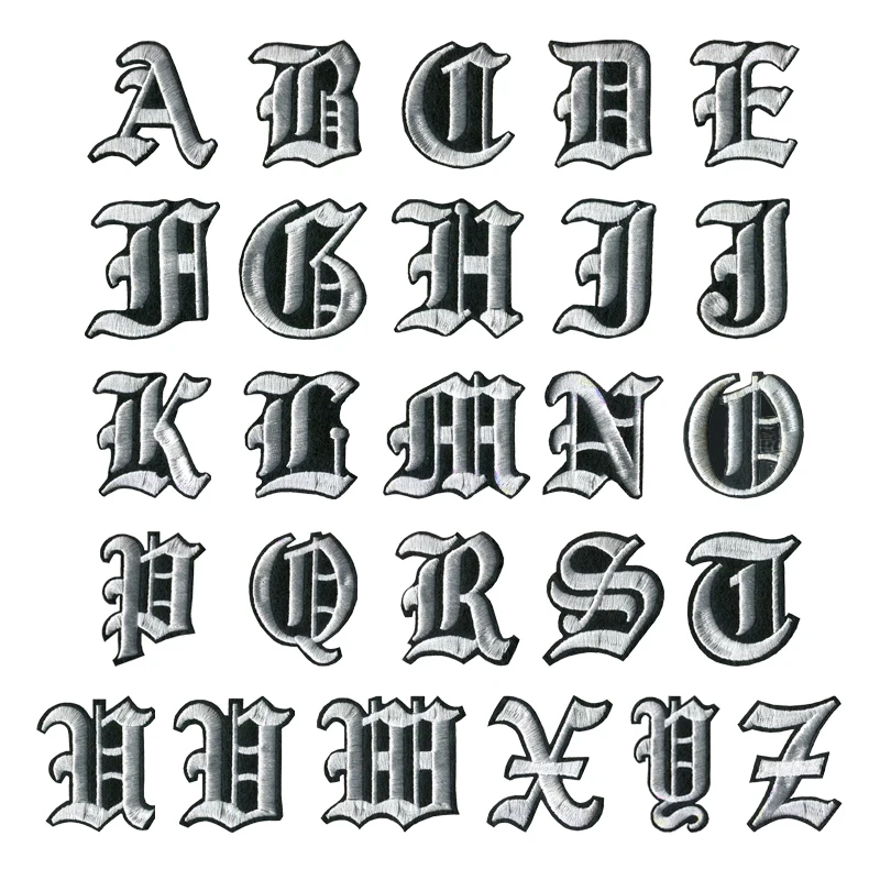 

1 шт., A-Z, черный, белый, 5 см, Английский алфавит