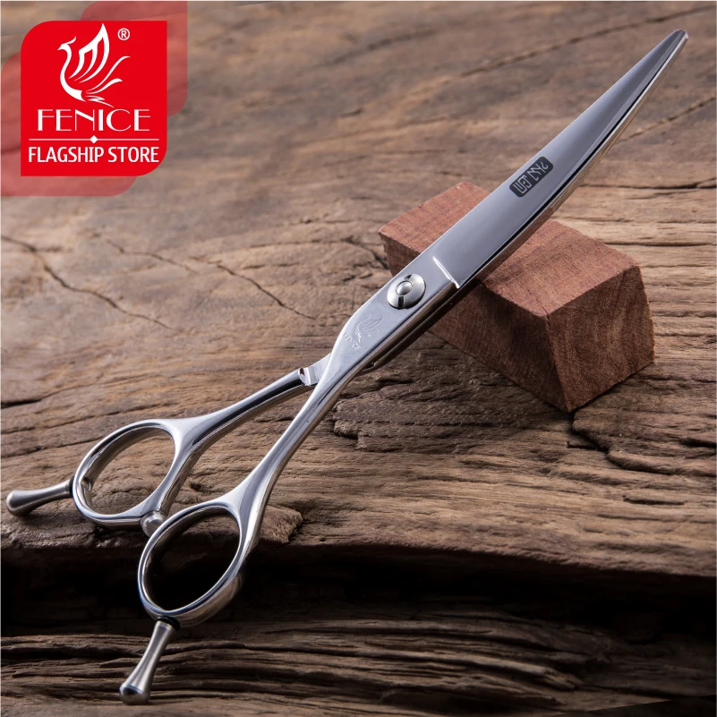 Fenice Professional 6.0 inch Japan 440C hair cutting curved blade scissor barber salon hair stylist styling tools 30 degree