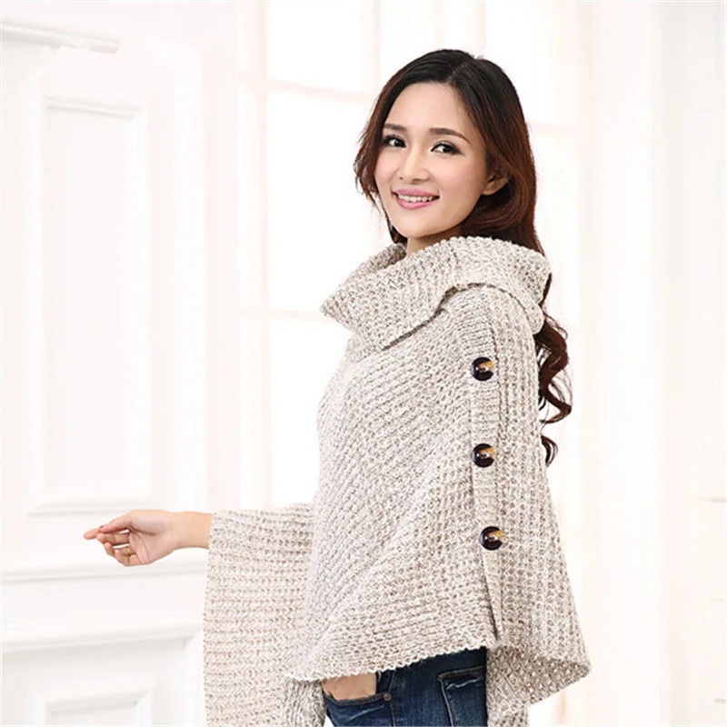 

Women's Fashionable Retro Style Poncho Shawl Cape for Winter