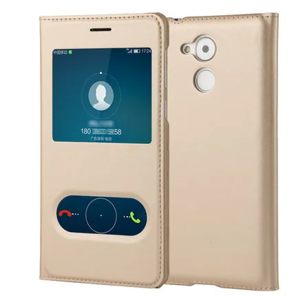 Золотой Huawei Honor 6C Чехол-книжка Роскошный чехол из искусственной кожи для huawei Honor 6C 6 C Coque Funda чехол для телефона с открытым окном - Цвет: Золотой