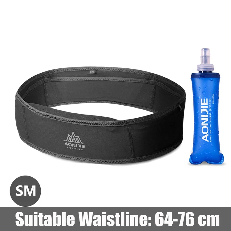 Black SM 250ml AONIJIE для мужчин и женщин тонкий пояс для бега для спорта на открытом воздухе беговые гонки марафон Пешие прогулки фитнес Деньги поясная сумка Мобильная Сумка - Цвет: Black SM 250ml