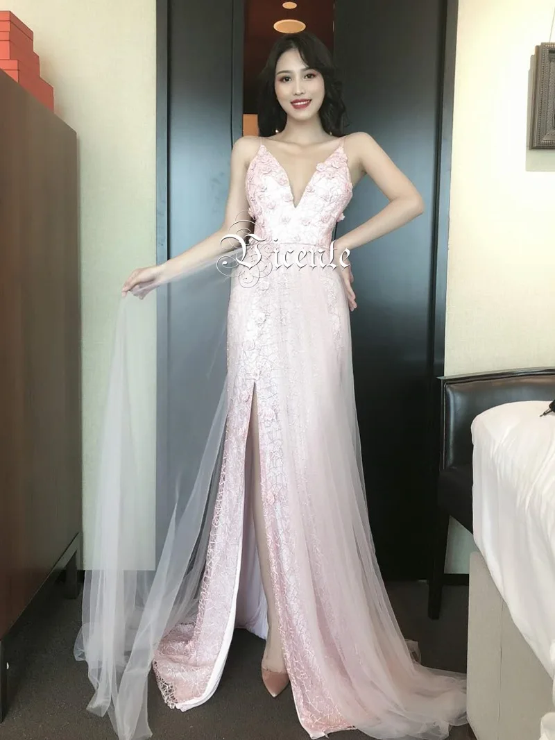 VC HOT 2020 Новое модное розовое цветочное украшенное прозрачное Сетчатое