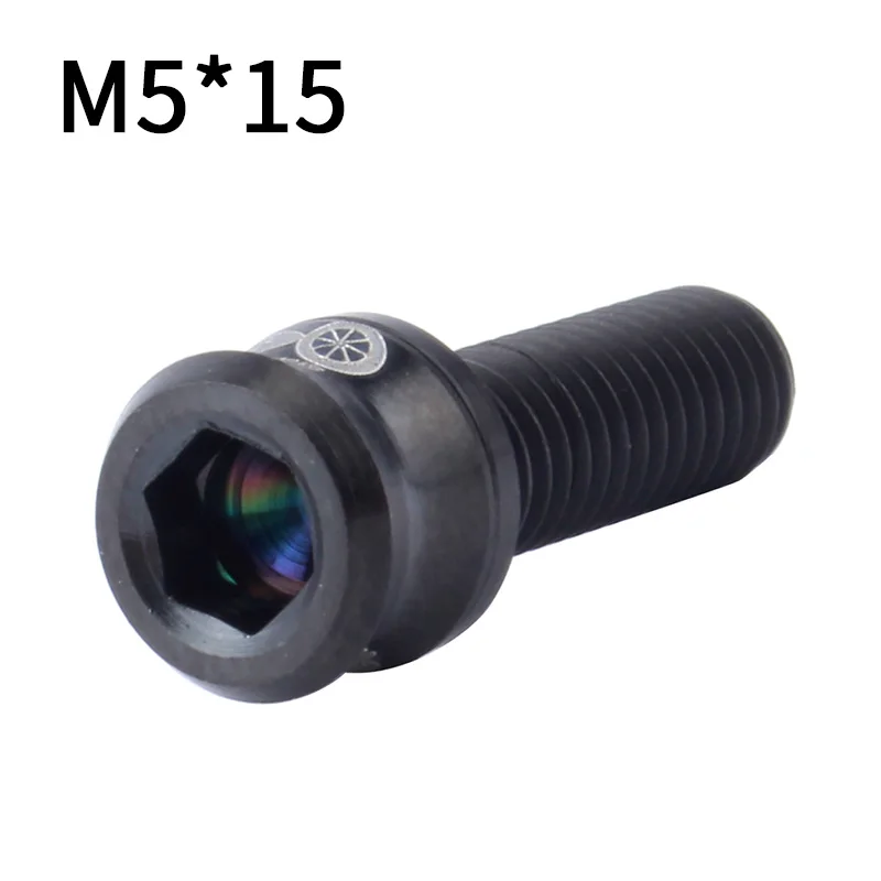 M5-15 Black Muqzi Горный Руль для шоссейного велосипеда велосипед M5* 15/17/19 мм Титан сплав винт складной велосипед стволовых винт для руля - Цвет: M5-15 Black