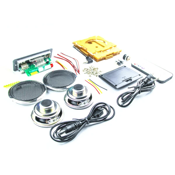 LEORY DIY Мини DC 5 в 2x3 Вт Многофункциональный bluetooth беспроводной небольшой усилитель мощности динамик комплект с MP3 AUX радио