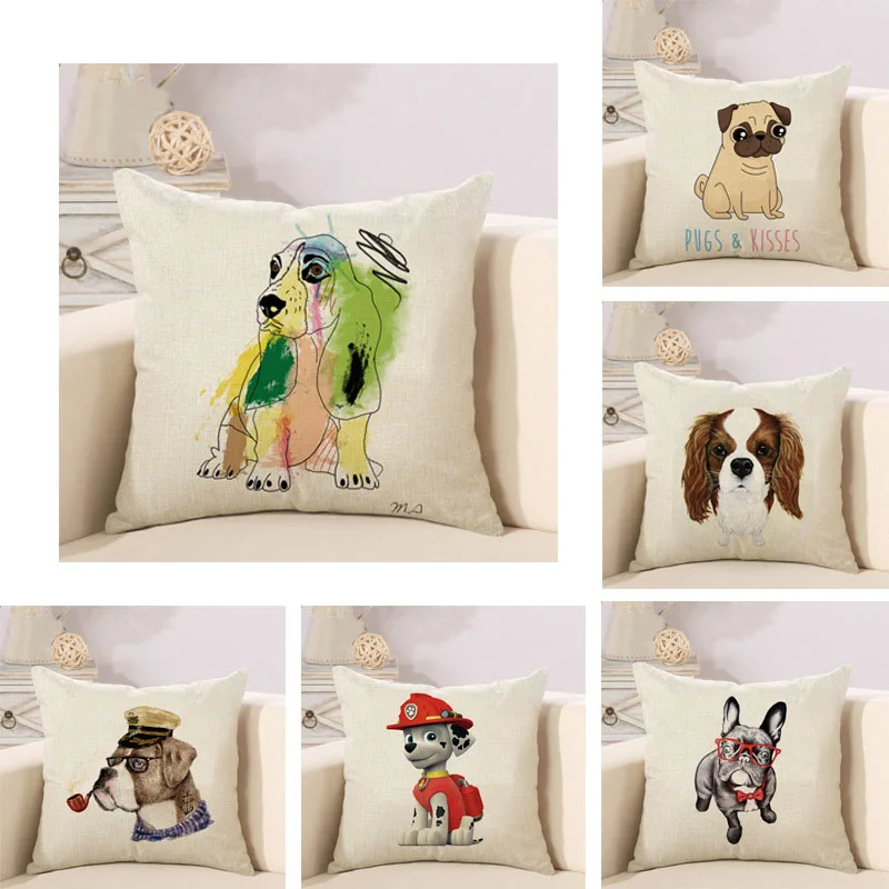 Межремонтный период Симпатичные мягкие с принтом собаки Чехлы для подушек