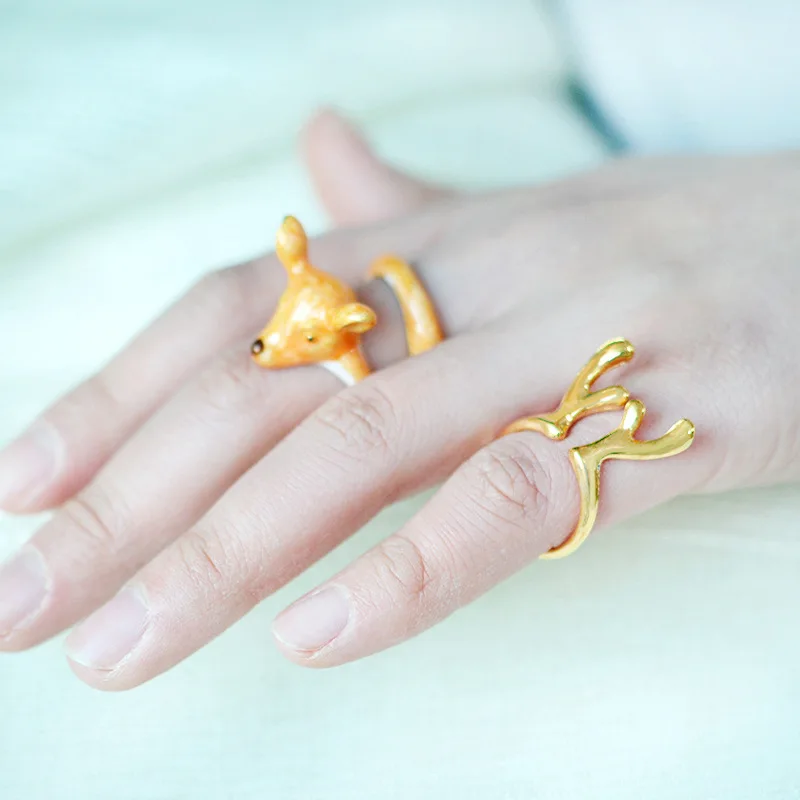 3 шт./компл. модные милые животные лося набор колец подарок на День святого