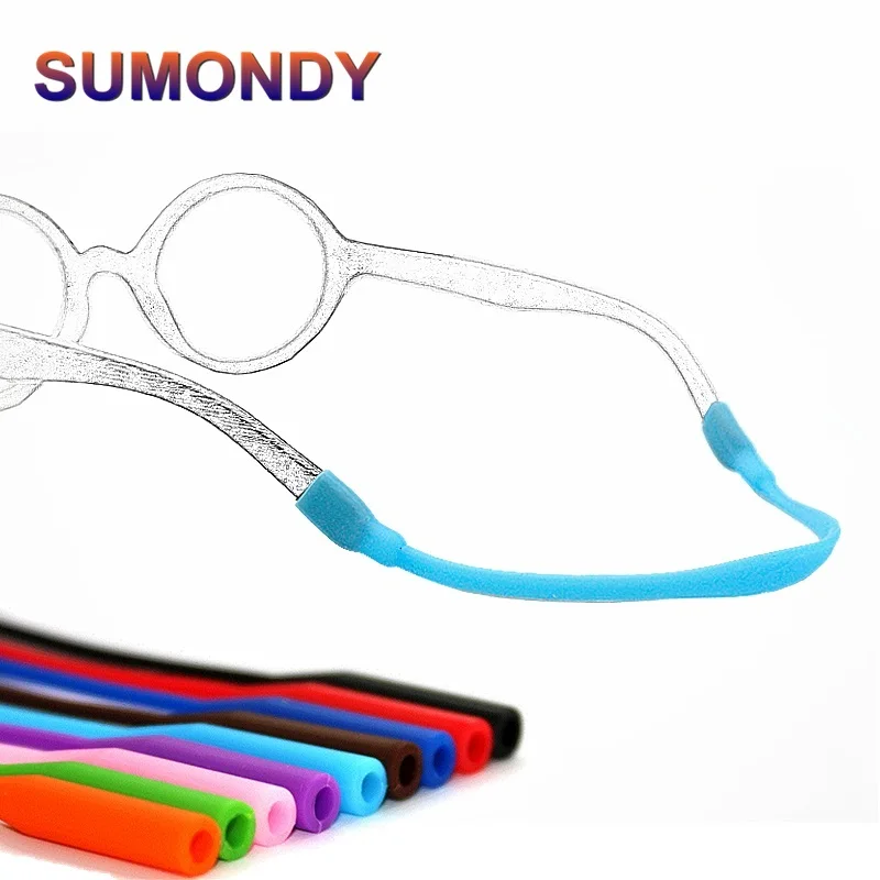 SUMONDY 3 шт./партия, Детский мягкий эластичный силиконовый нескользящий ремешок для очков, детский силиконовый ремешок, спортивный ремешок, держатель шнура G131