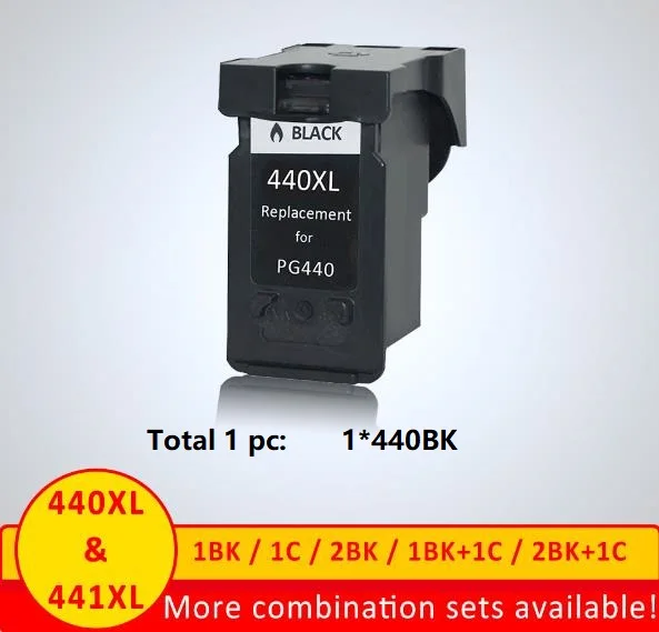 1pc (Black) Xiangyu черный PG440 XL PG 440 PG-440 Заправляемый картридж с чернилами для Canon PIXMA MG2180 MG2240 MG3180 MG4180 MG4280 - Цвет: 1pc (Black)