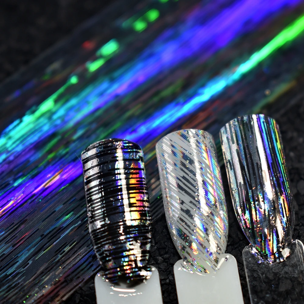 Блестящая горячая красная Серебряная голографическая полоса переводная фольга s