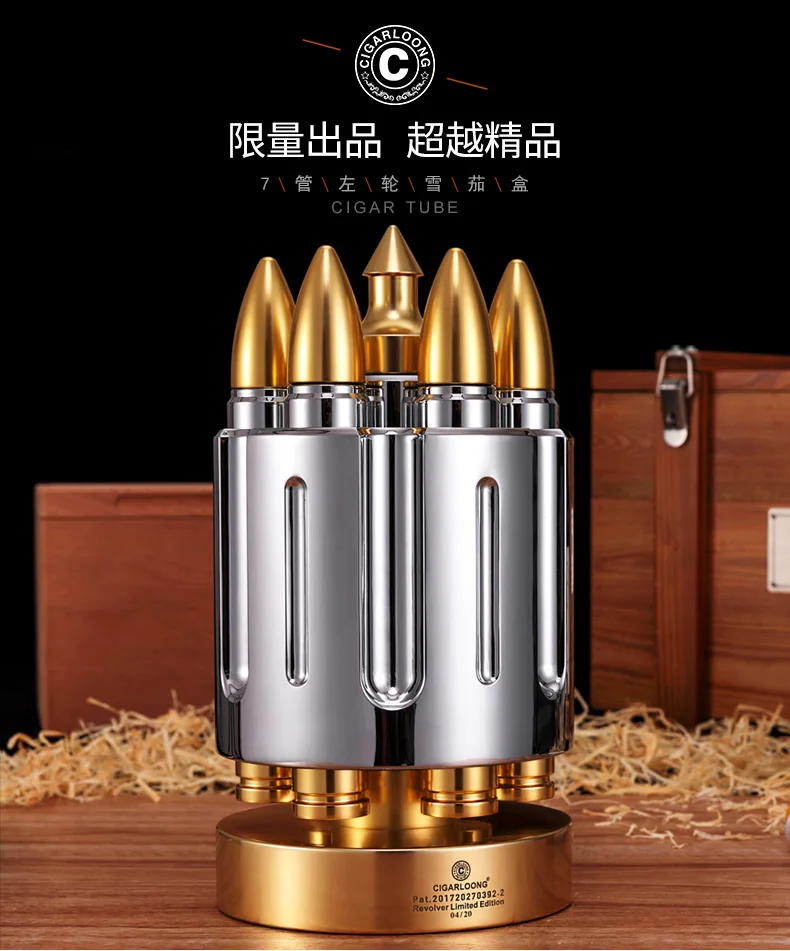 CIGARLOONG револьвер 360 градусов револьвер сигары коробка хьюмидор CA-0999
