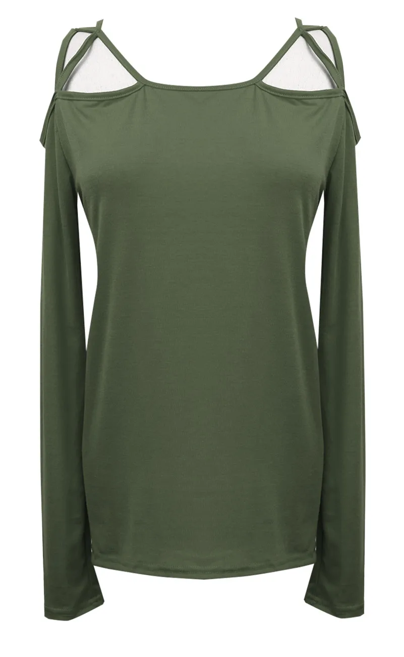 Summer Women Sexy Slash Neck Long Sleeve Solid Color Modal Tops &amp Tees Womens Elegant Hollow out tops t shirts Femininas | Женская