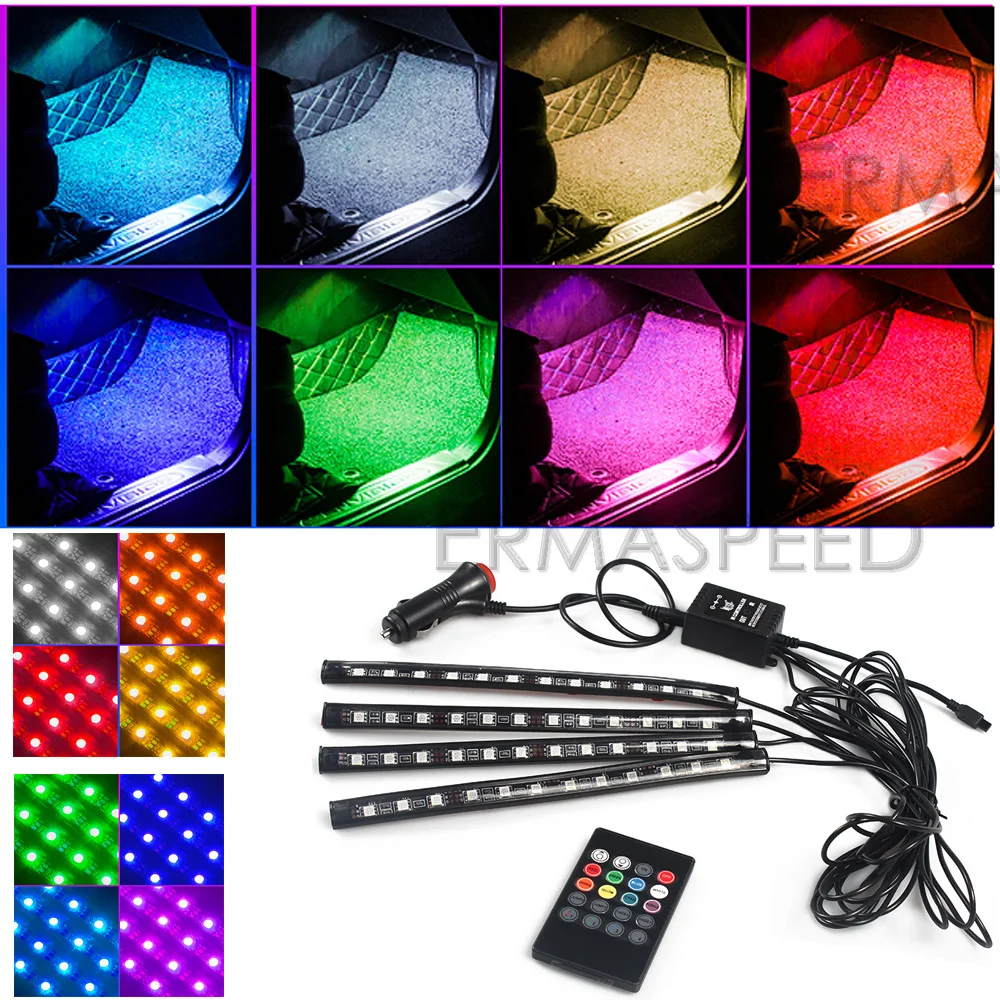 Светодиодная атмосферная лампа для мотоцикла неоновая лента RGB с дистанционным