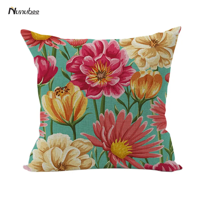 Этническая Цветочные cushioncover paitting Ocean almofada Boho декоративные Pillowscase scandinave cojines Nordic