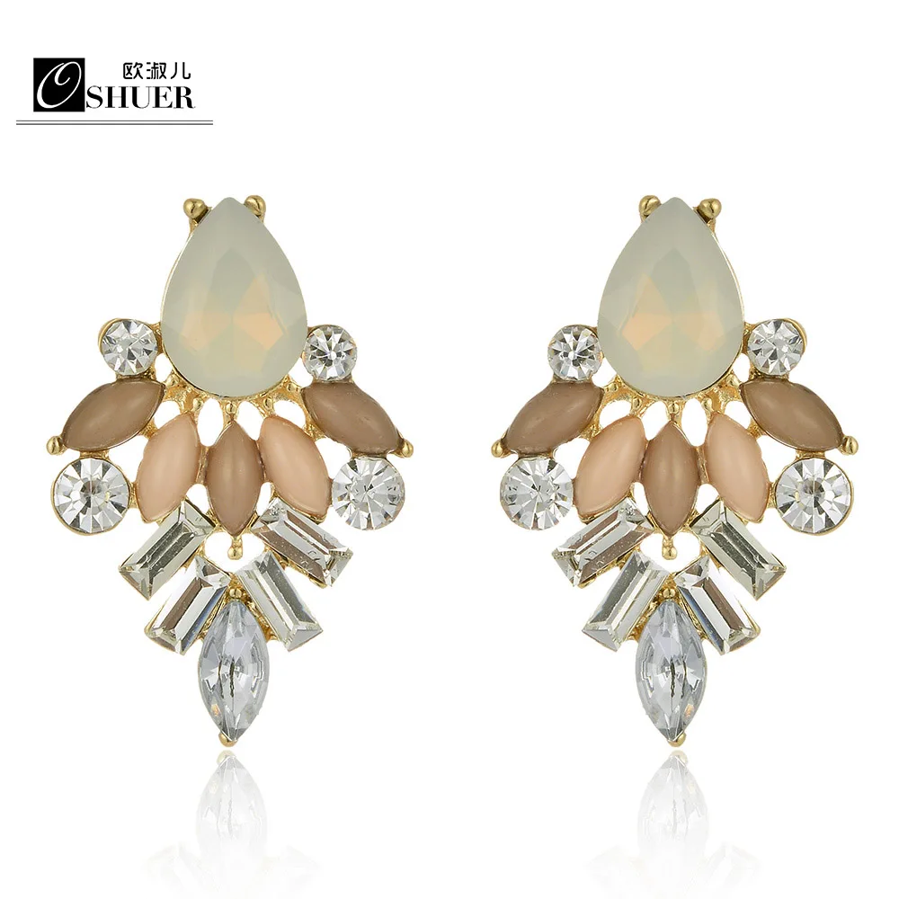 New arrive 6 colors Crystal earrings for women stud | Украшения и аксессуары