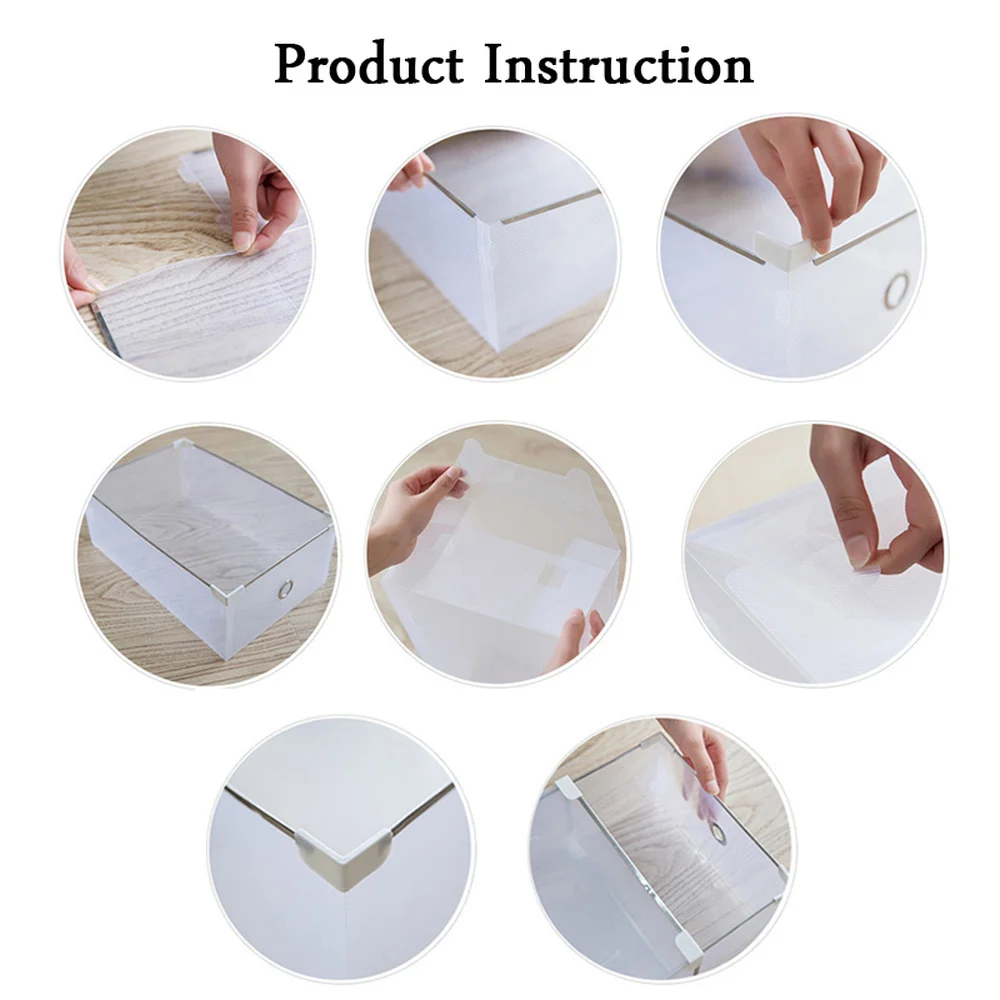 5 шт. складная прозрачная пластиковая коробка для обуви ящик хранения