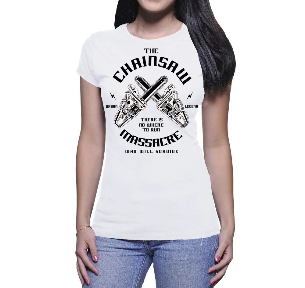 

2019 New Fashion Women T-shirt T - SHIRT DONNA CHAINSAW MASSACRE HORROR MOVIE VINTAGE ILLUSTRATION Casual Cute Tee Shirt