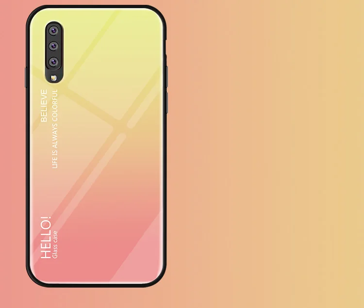 Для samsung Galaxy A50 чехол Мраморное зерно закаленное стекло градиент защитный чехол на заднюю панель для samsung A10 A20 A30 A40 A60 A70